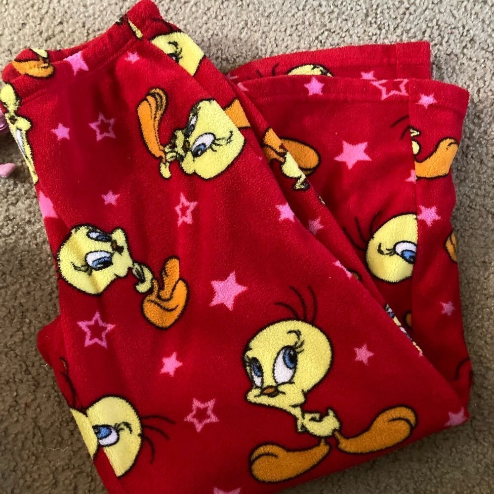 Women Juniors Tweety Bird Fleece Pajama Pants